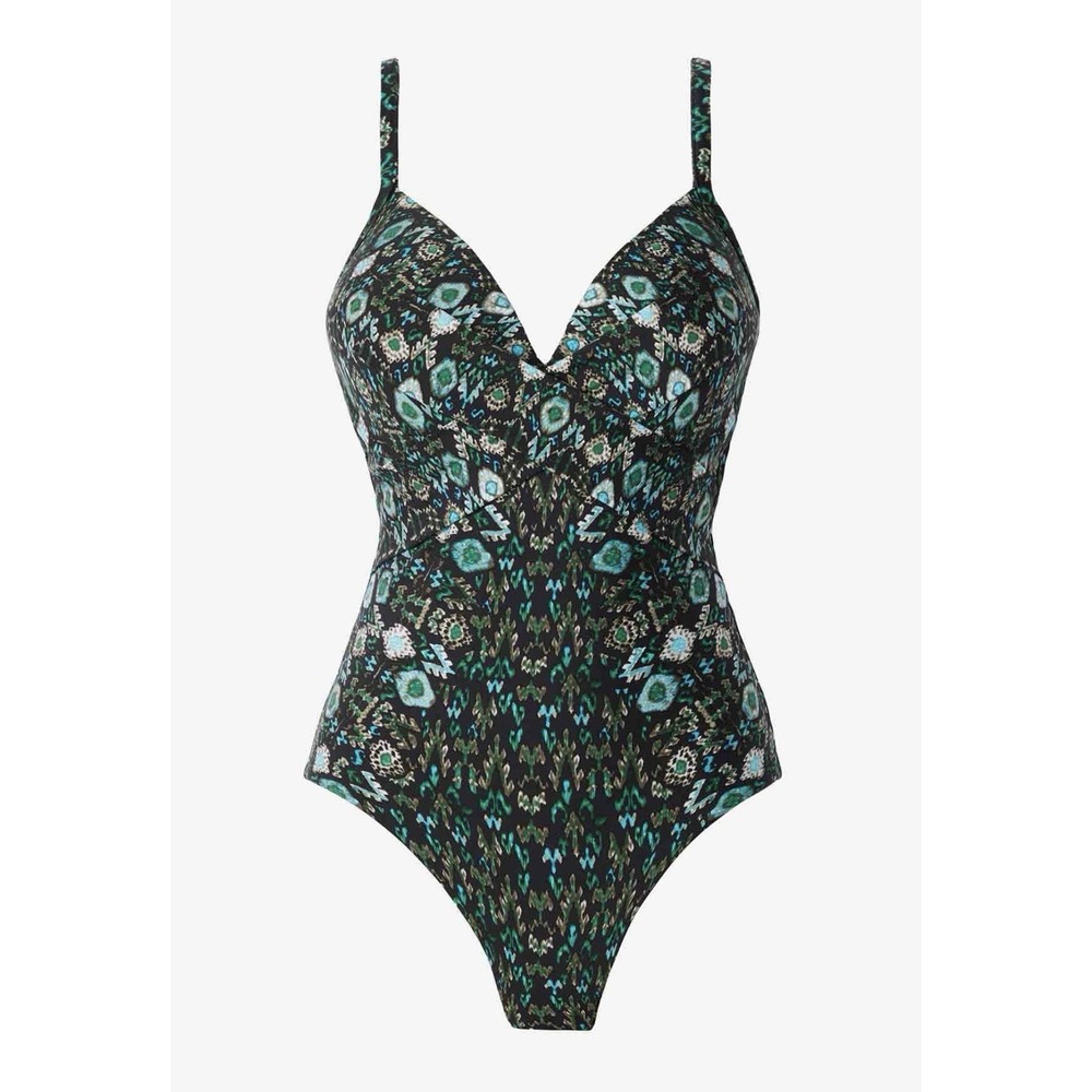 Miraclesuit Captivate One Piece Swimsuit Sz 10 Bijoux Slimming Tummy Control